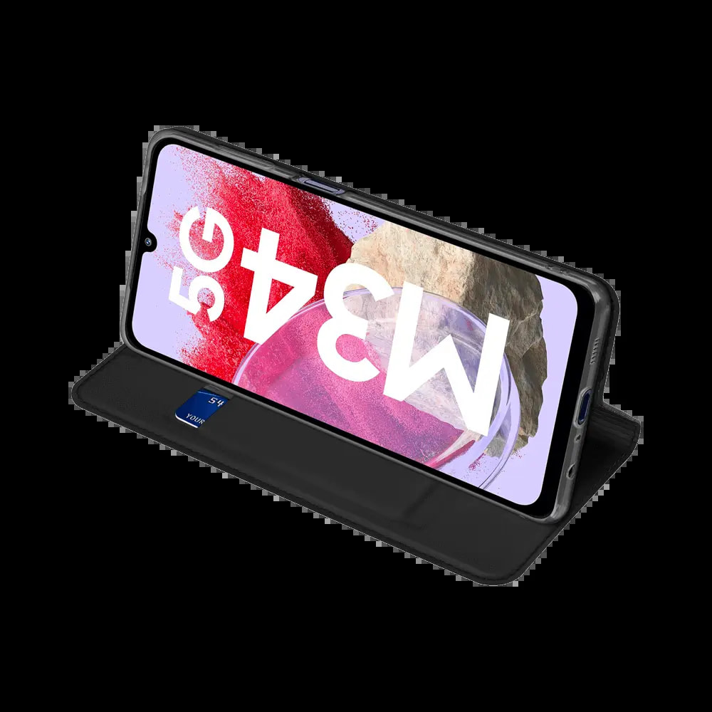 Housse folio Samsung Galaxy M34 5G porte-carte - Dux Ducis Skin Pro Noir - Vue 4