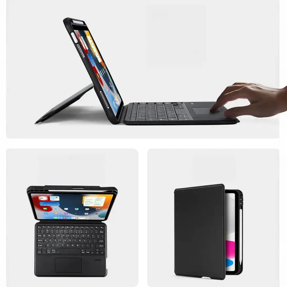 Housse clavier rétroéclairé iPad 10 avec trackpad - Dux Ducis DK Noir - Vue 2