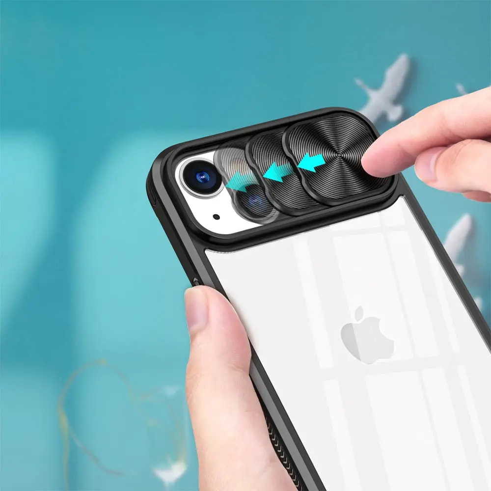 Coque iPhone 15 avec cache caméra - PROTECT IE027 Noir - Vue 3