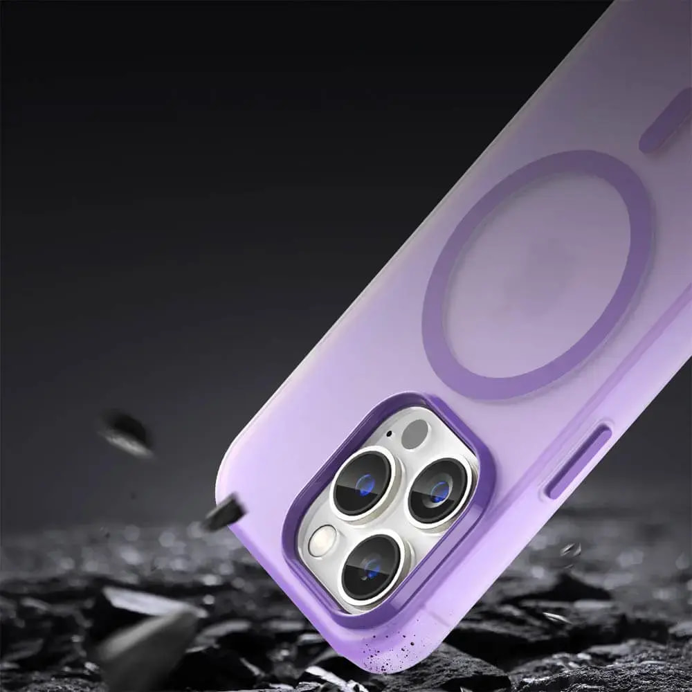 Coque MagSafe bi-matière iPhone 14 Pro - PROTECT MF-006 Violet Foncé - Vue 4