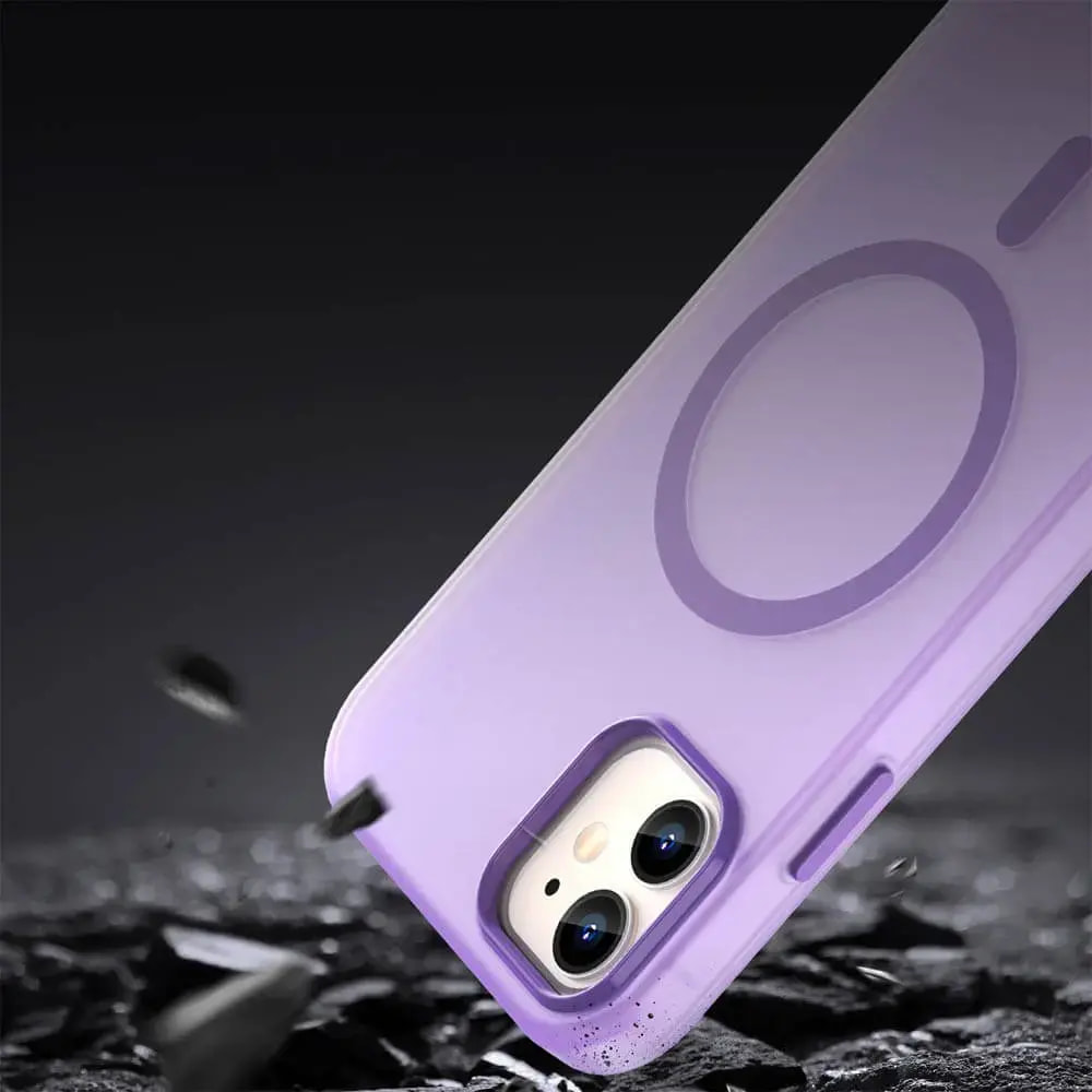 Coque MagSafe bi-matière iPhone 11 - PROTECT MF-006 Violet Foncé - Vue 4
