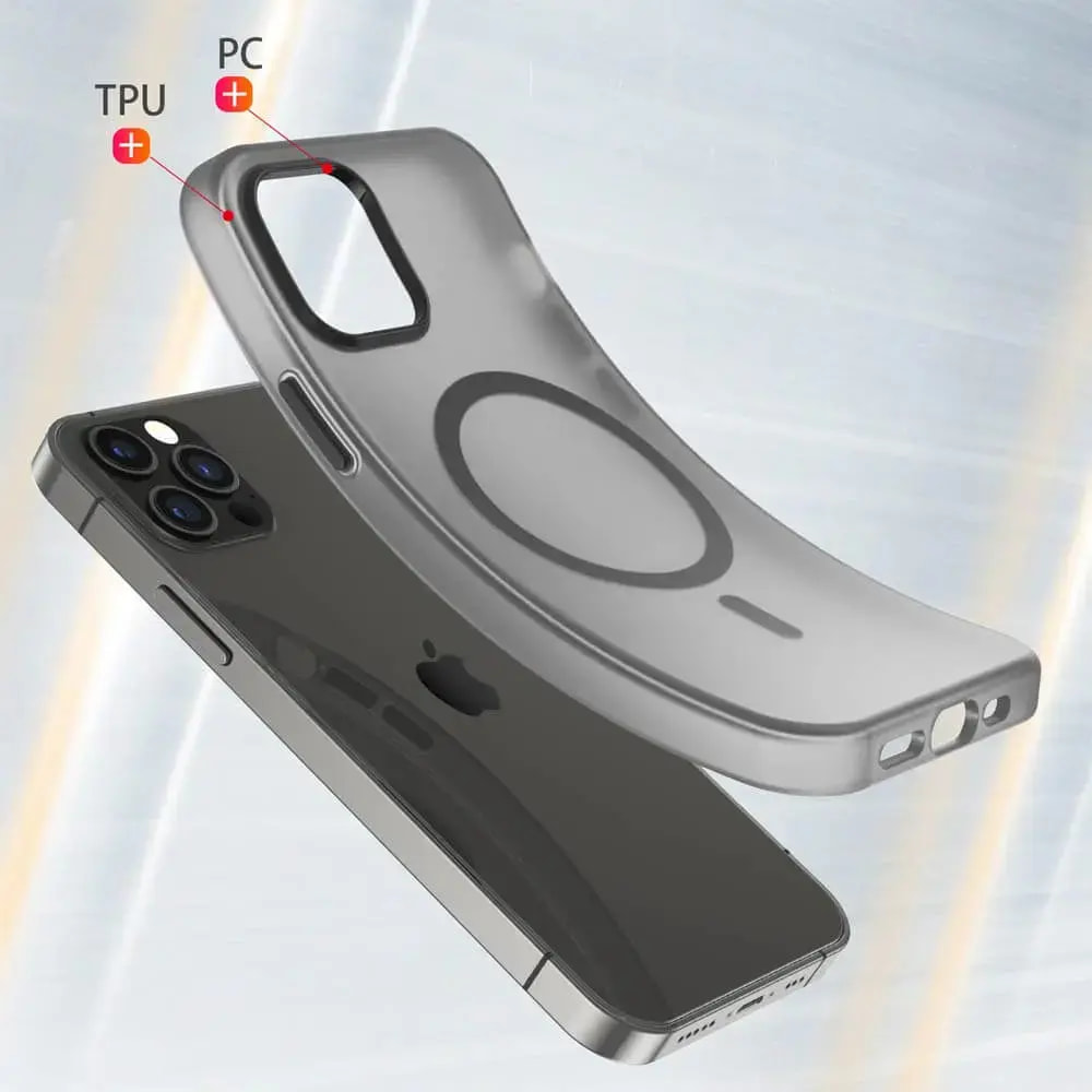 Coque MagSafe bi-matière iPhone 12 / 12 Pro - PROTECT MF-006 Noir - Vue 2