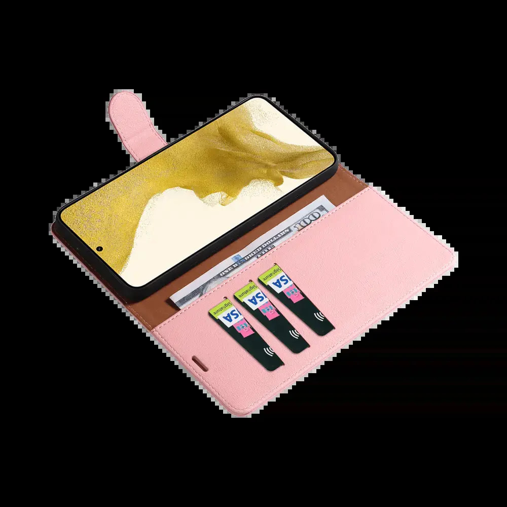 Housse folio anti-RFID Samsung Galaxy S21 – PROTECT IP011 Rose - Vue 3
