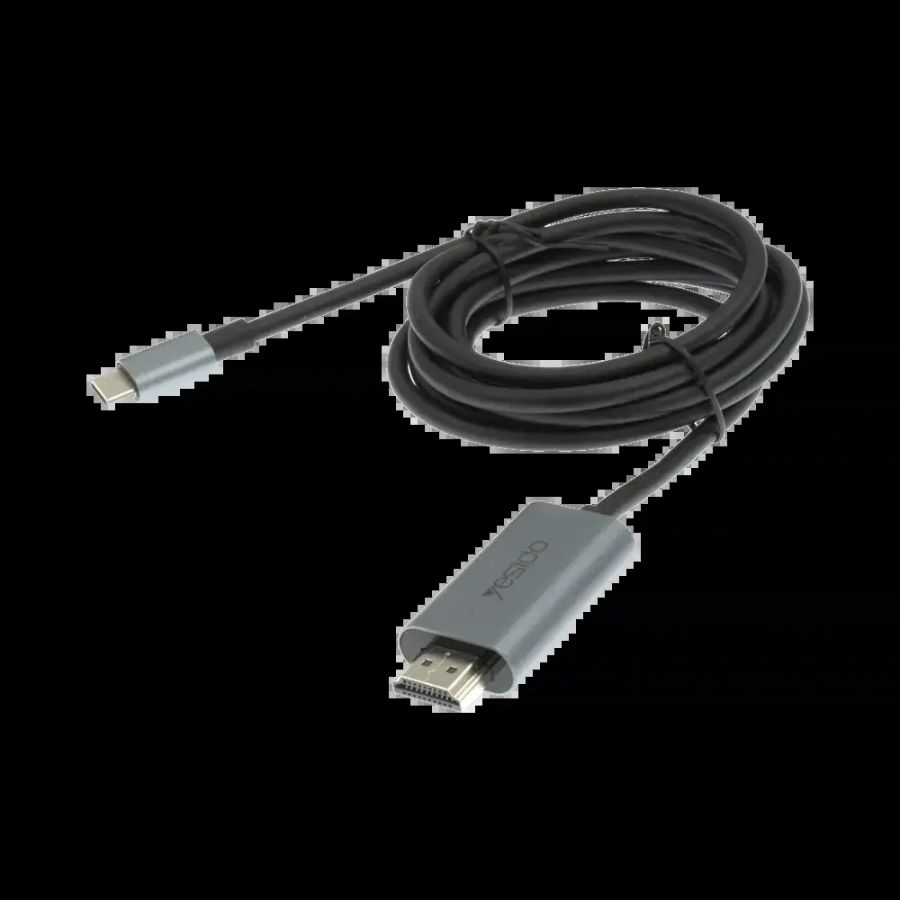 Câble USB-C vers HDMI 4K 60Hz (2m) – Yesido HM10 Noir - Vue 3