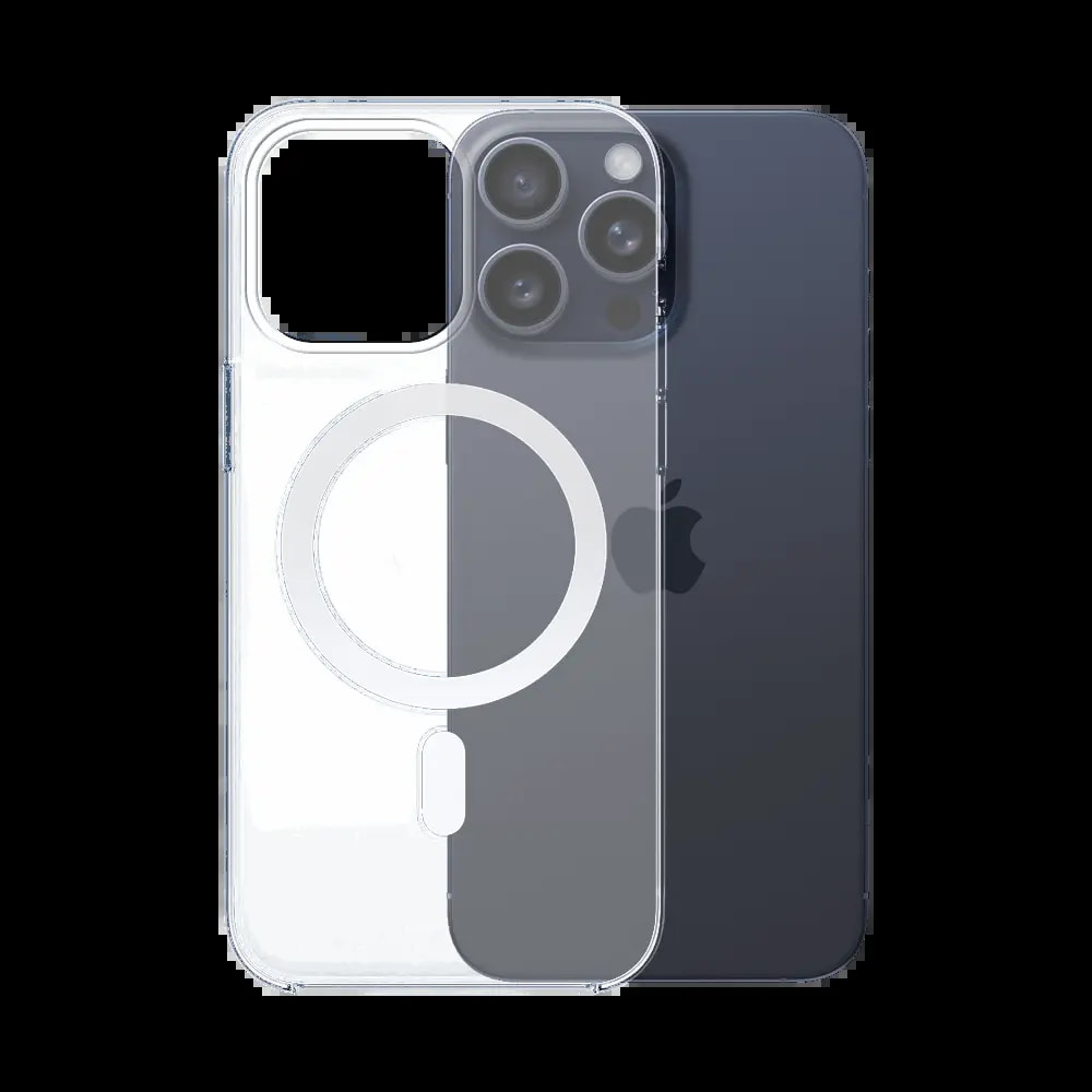 Coque MagSafe silicone transparente iPhone 15 Pro Max