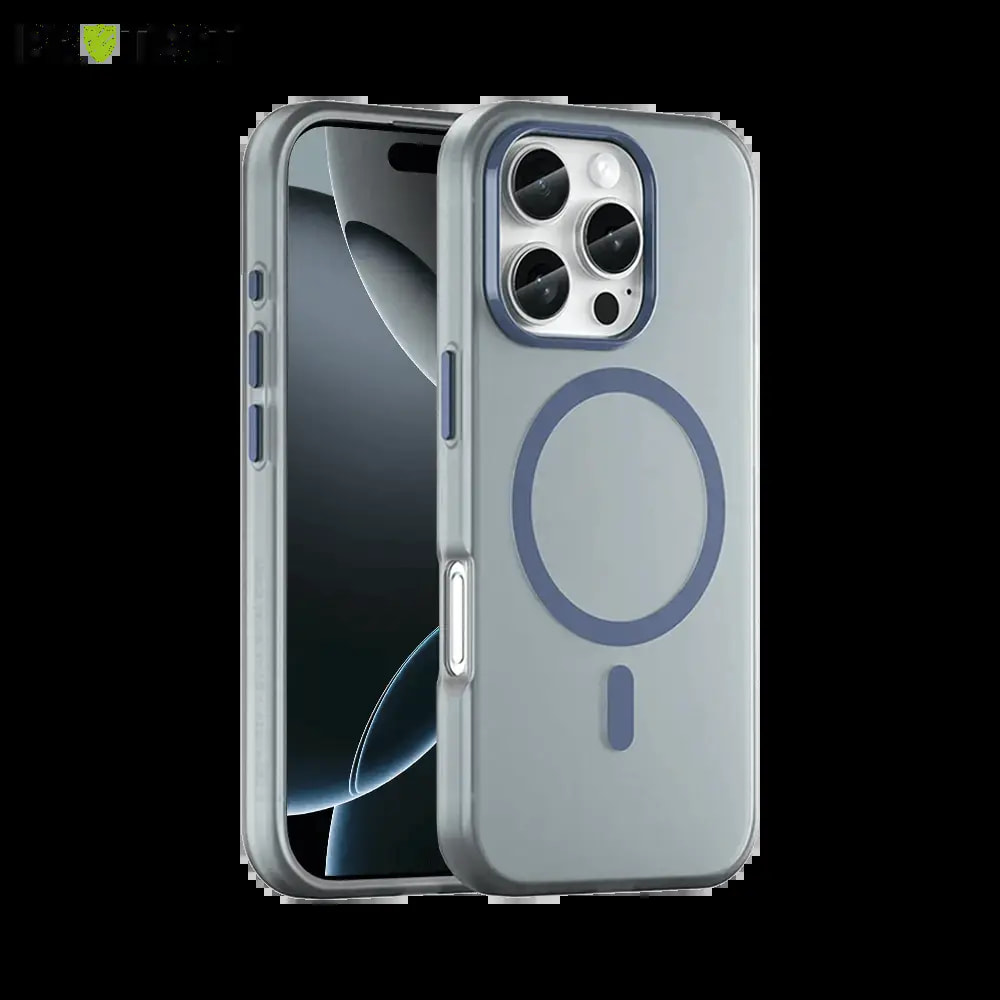 Coque MagSafe bi-matière iPhone 16 Pro Max - PROTECT MF-006 Bleu Marine