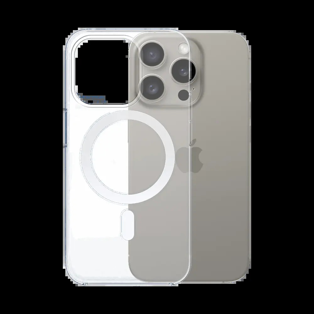 Coque MagSafe silicone transparente iPhone 15 Pro