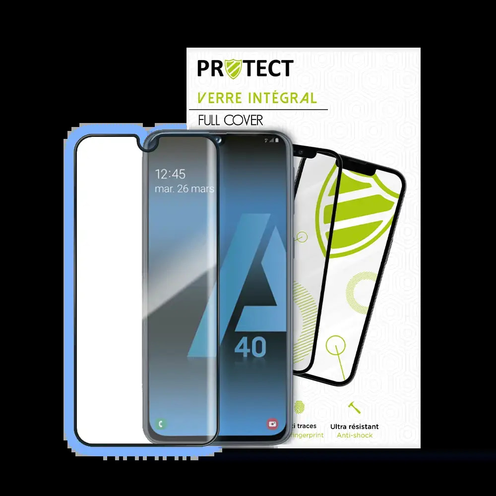 Verre trempé intégral Samsung Galaxy A40 protection écran 9H - PROTECT Noir - Vue 2