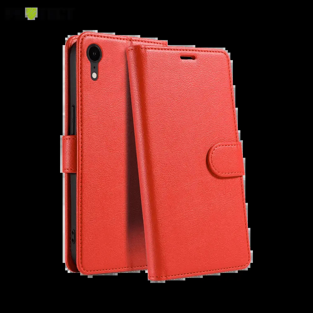 Housse folio anti-RFID iPhone XR – PROTECT IP011 Rouge