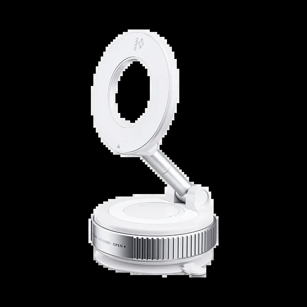 Support magnétique pour smartphone avec fixation ventouse - Blanc