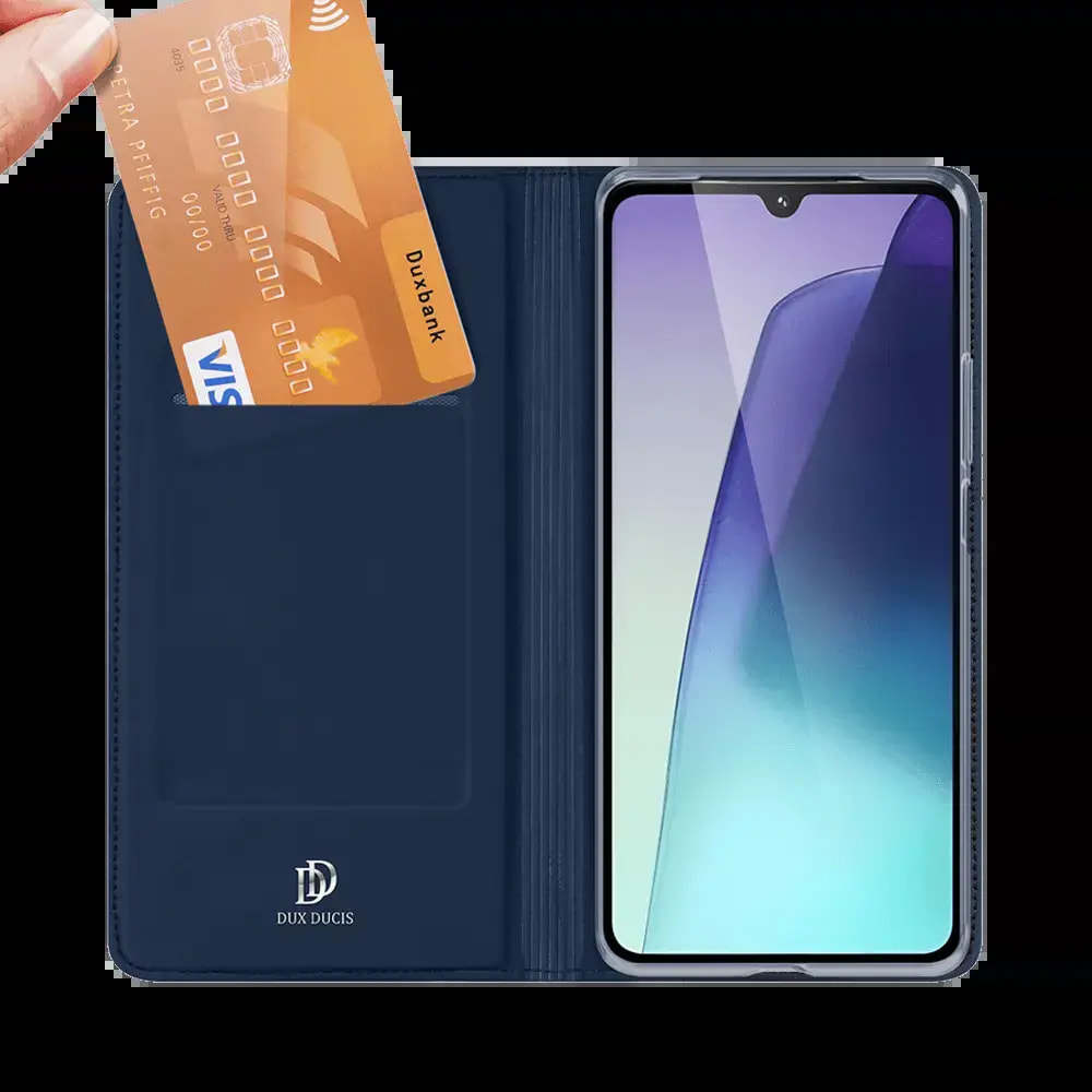 Housse folio Xiaomi Redmi 14C porte-carte - Dux Ducis Skin Pro Bleu - Vue 2