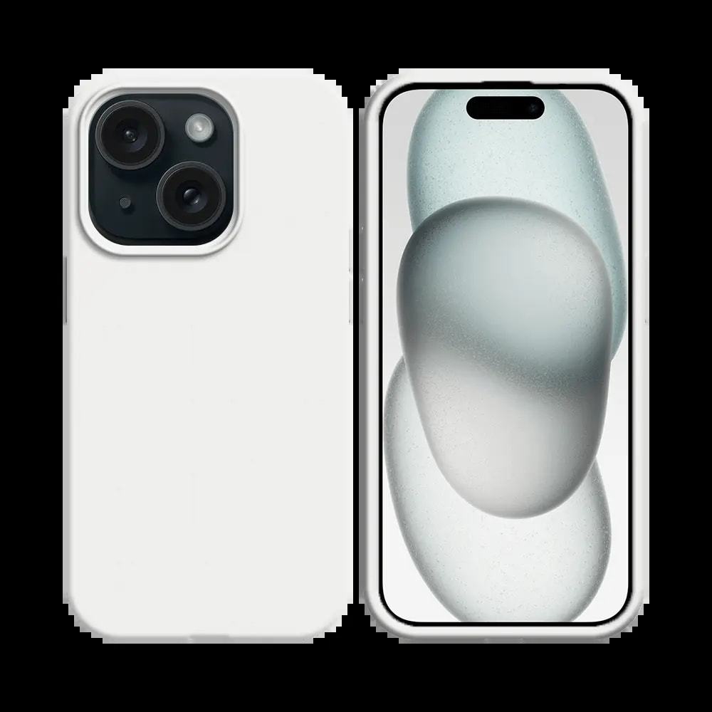 Coque silicone iPhone 15 Blanc