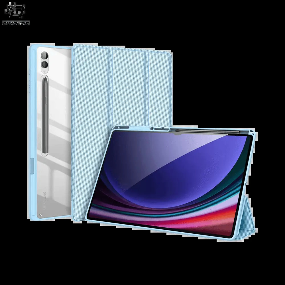 Housse folio Samsung Galaxy Tab S9 Ultra avec dos transparent & porte-stylet - Dux Ducis Toby Bleu