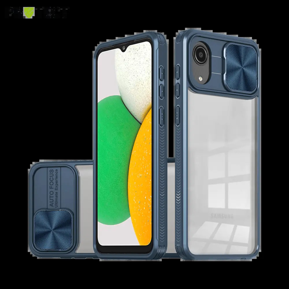 Coque Samsung Galaxy A03 Core avec cache caméra - PROTECT IE027 Bleu Marine