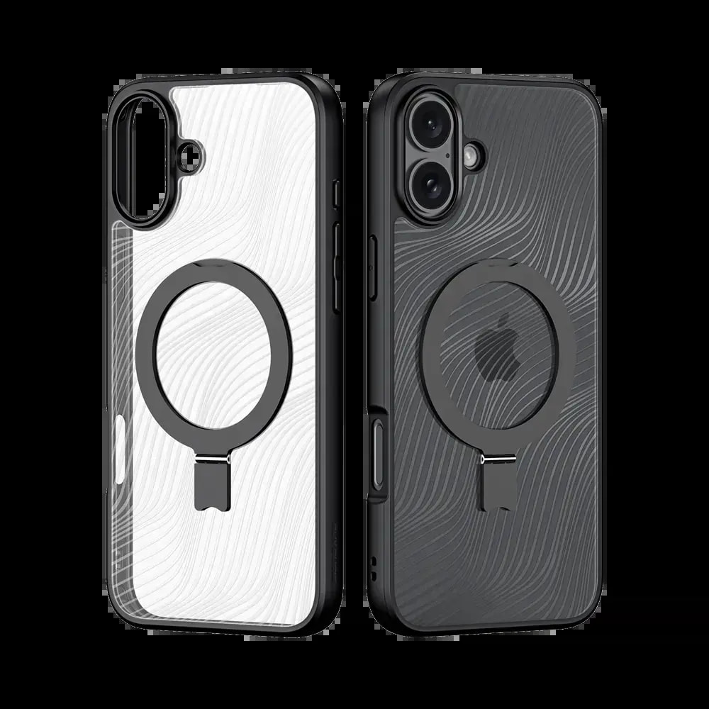 Coque MagSafe avec support iPhone 16 Plus - Dux Ducis Aimo Mag Noir - Vue 2