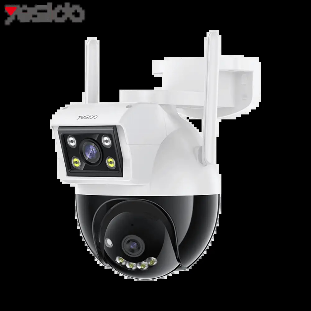 Caméra de surveillance double objectif 2MP 360° avec détection IA - Yesido Blanc