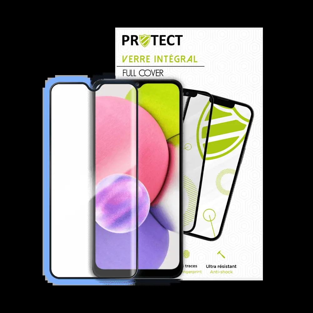 Verre trempé intégral Samsung Galaxy A03s protetcion écran 9H - PROTECT Noir - Vue 2