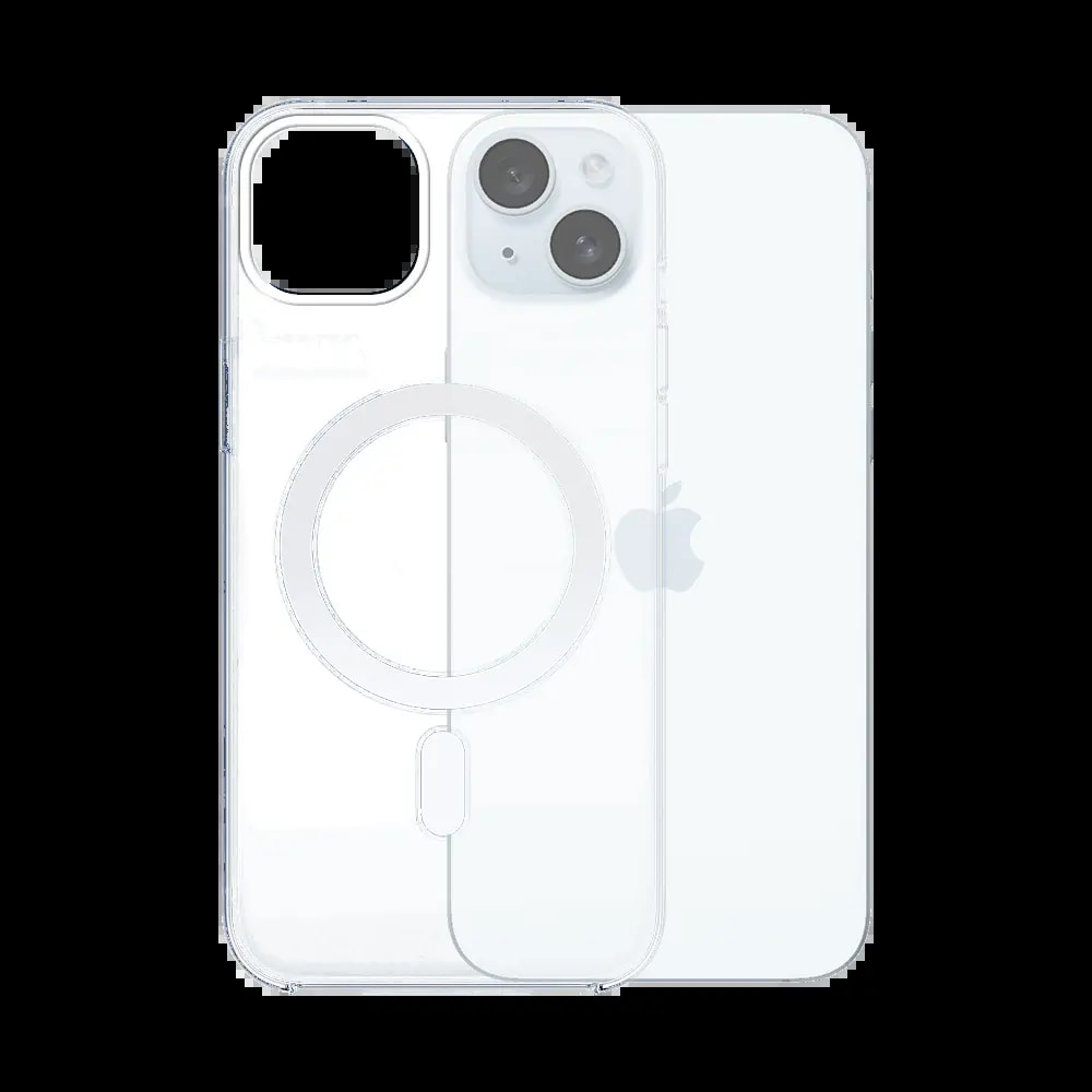 Coque MagSafe silicone transparente iPhone 15 Plus
