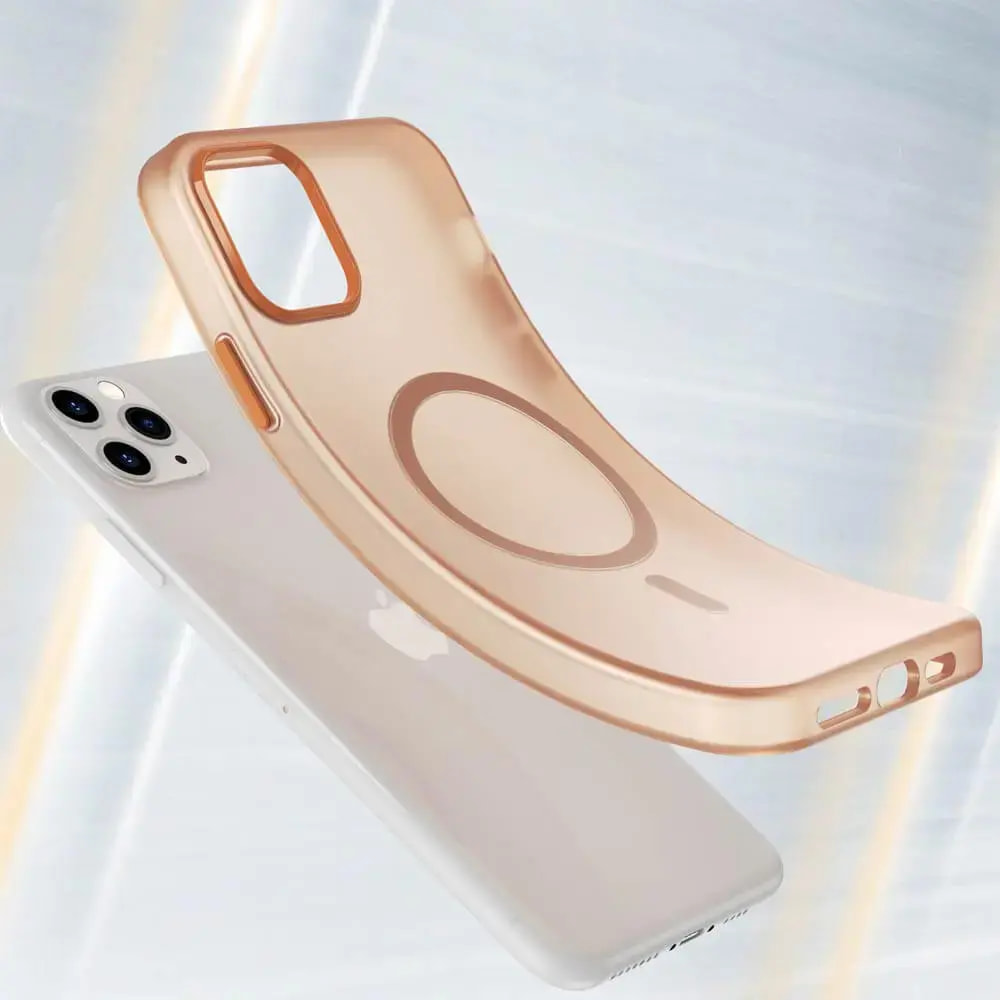 Coque MagSafe bi-matière iPhone 11 Pro Max - PROTECT MF-006 Orange - Vue 2