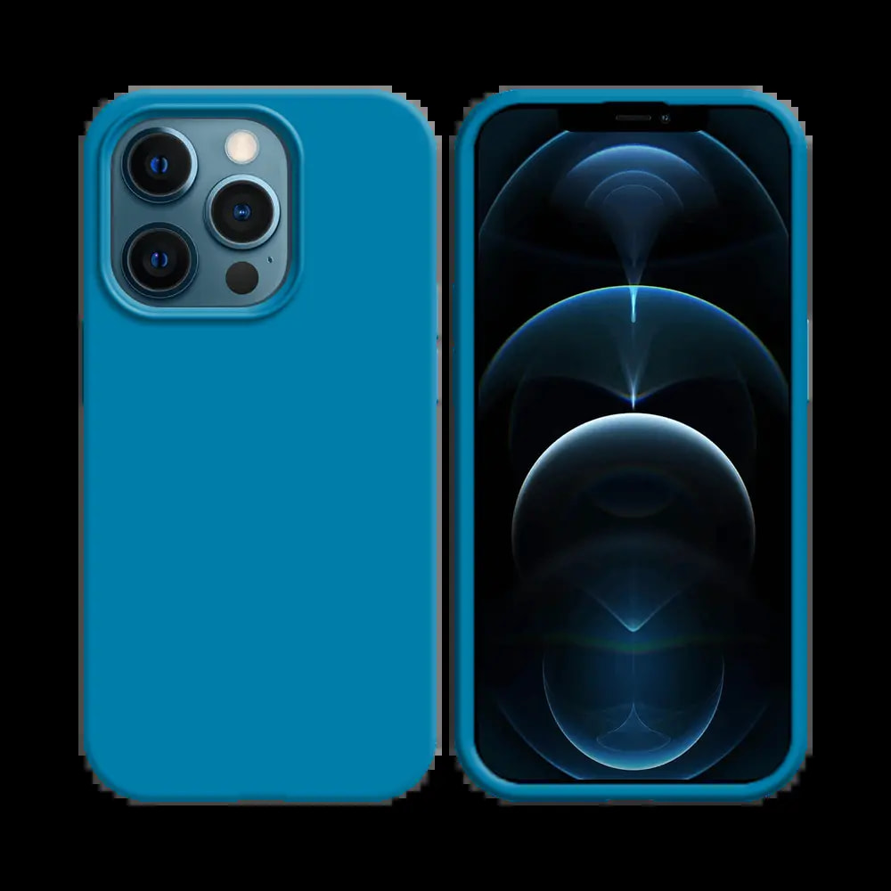 Coque silicone iPhone 12 / 12 Pro - Bleu Ciel