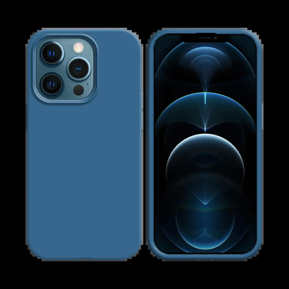 Coque silicone iPhone 12 / 12 Pro - Bleu Marine
