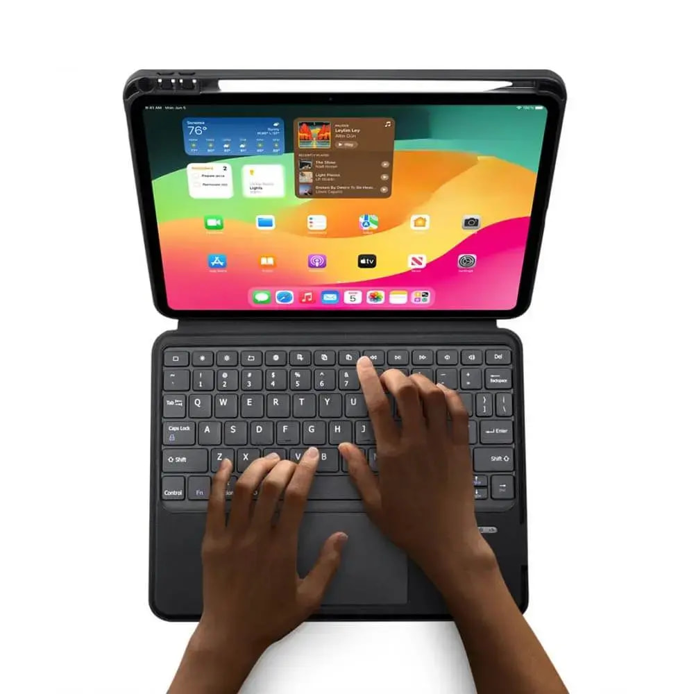 Housse clavier rétroéclairé iPad Pro 11" M4 avec trackpad - Dux Ducis DK Noir - Vue 4