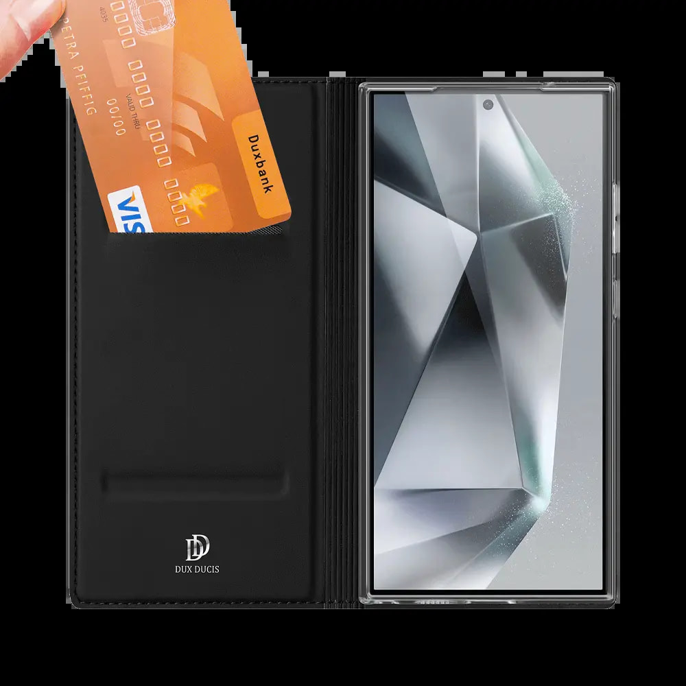 Housse folio Samsung Galaxy S24 Ultra 5G porte-carte - Dux Ducis Skin Pro Noir - Vue 2