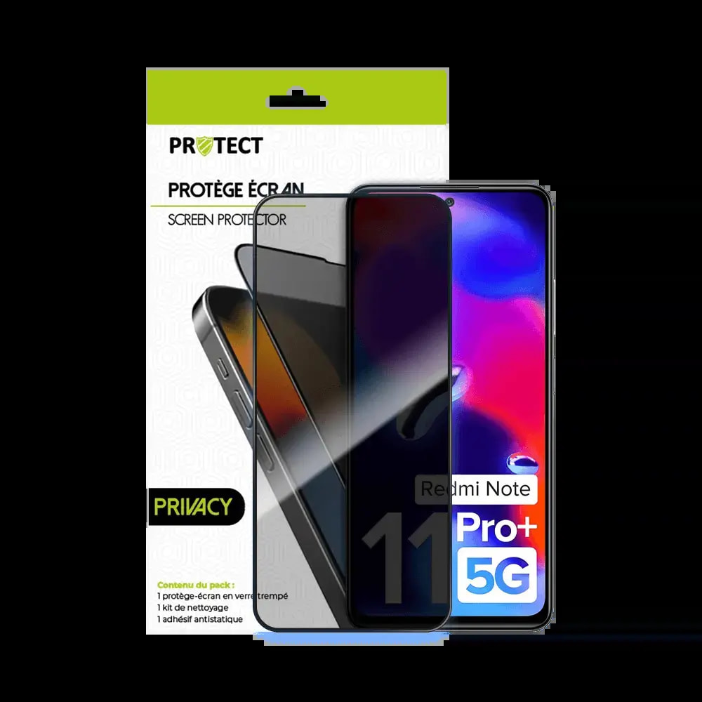 Verre trempé anti-espions Xiaomi Redmi Note 11 Pro+ 5G protection écran 9H - PROTECT Transparent - Vue 2
