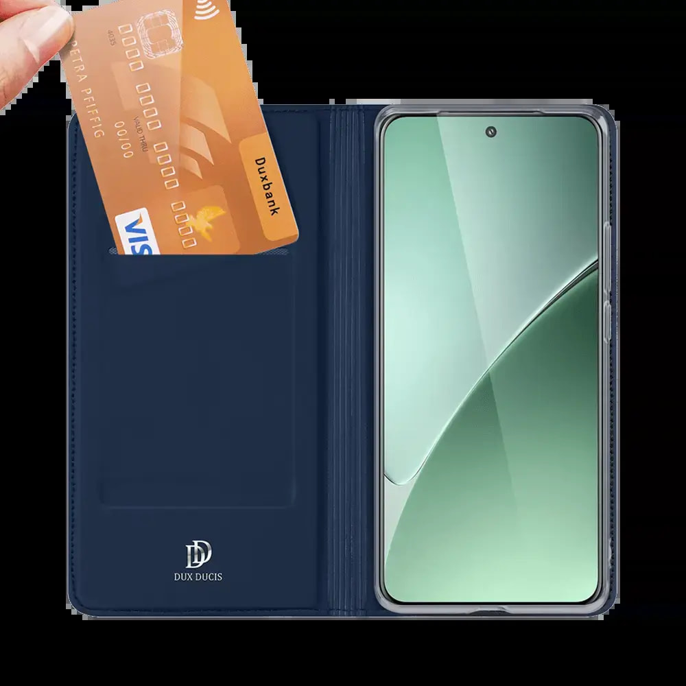 Housse folio Xiaomi 15 Pro porte-carte - Dux Ducis Skin Pro Bleu - Vue 2