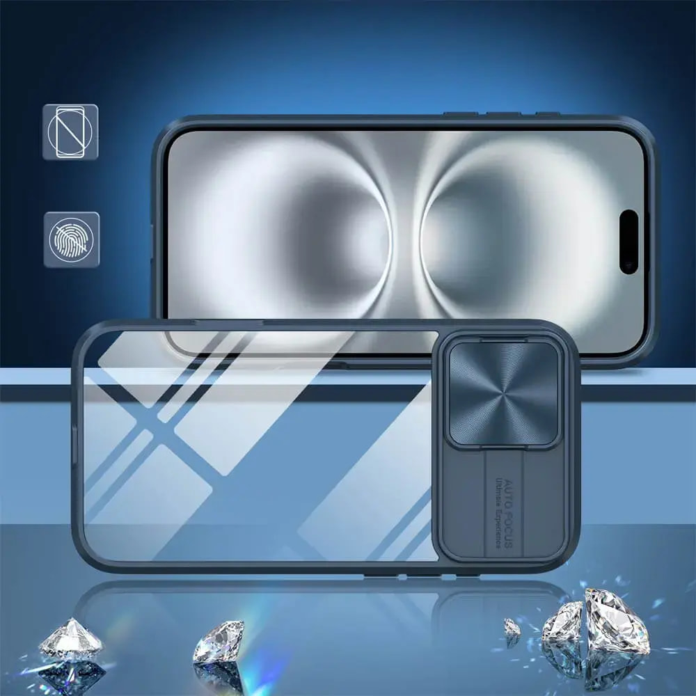Coque avec cache caméra iPhone 16 Plus - PROTECT IE027 Bleu Marine   - Vue 2