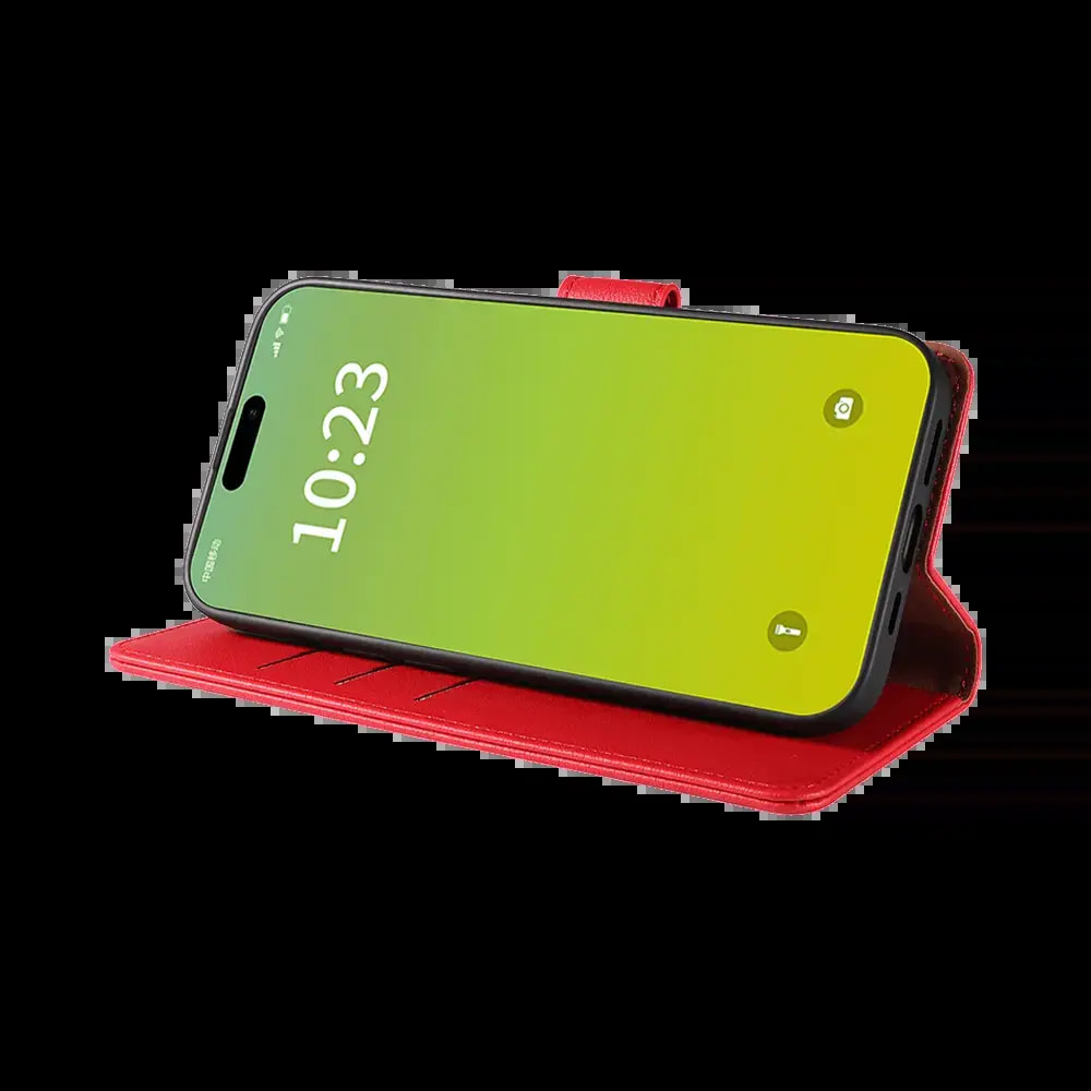 Housse folio anti-RFID iPhone 15 – PROTECT IP011 Rouge - Vue 5