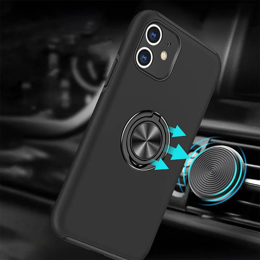 Coque de protection iPhone 11 avec anneau rotatif - PROTECT IE013 Noir - Vue 4