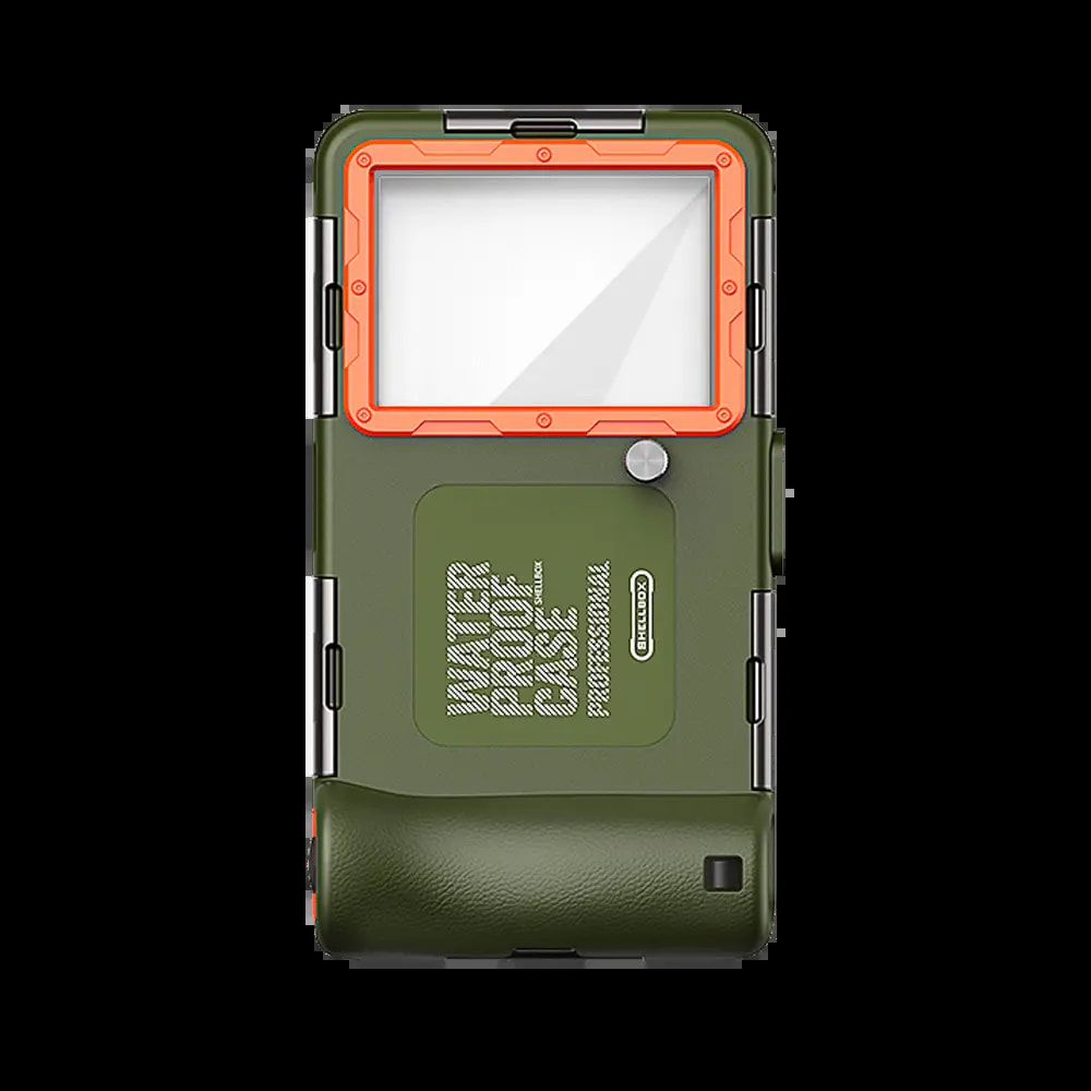 Coque étanche universelle pour smartphone avec bouton photo - Vert