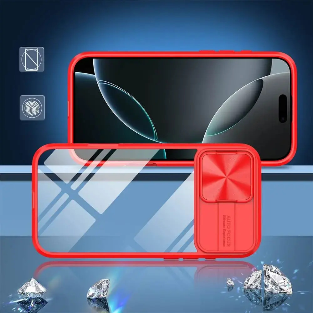 Coque avec cache caméra iPhone 16 Pro - PROTECT IE027 Rouge  - Vue 2