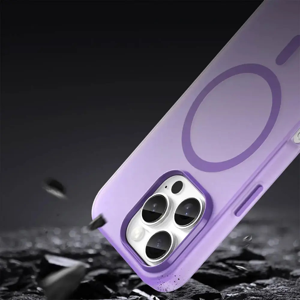 Coque MagSafe bi-matière iPhone 16 Pro - PROTECT MF-006 Violet Foncé  - Vue 4
