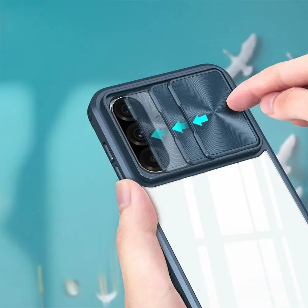 Coque avec cache caméra Samsung Galaxy A36 5G / A56 5G - PROTECT IE027 Bleu Marine - Vue 3