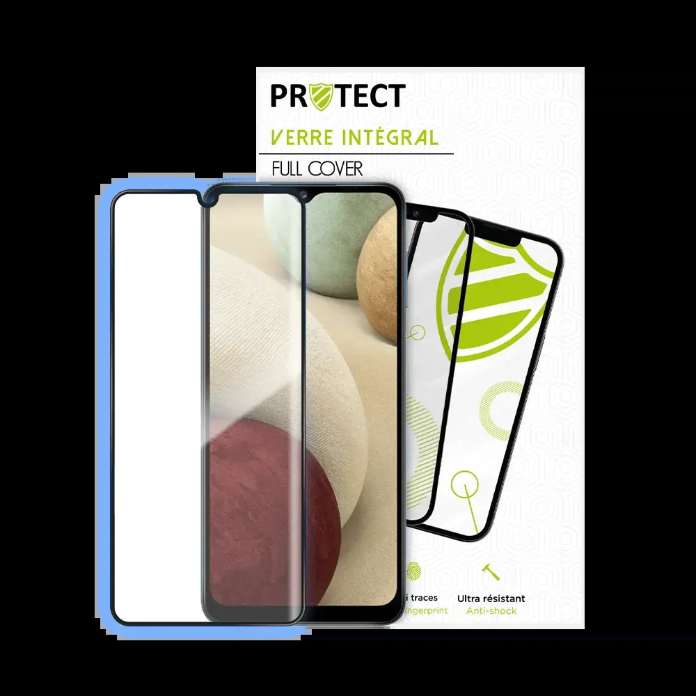 Verre trempé intégral Samsung Galaxy A12 / Galaxy A12 Nacho protection écran 9H - PROTECT Noir - Vue 2