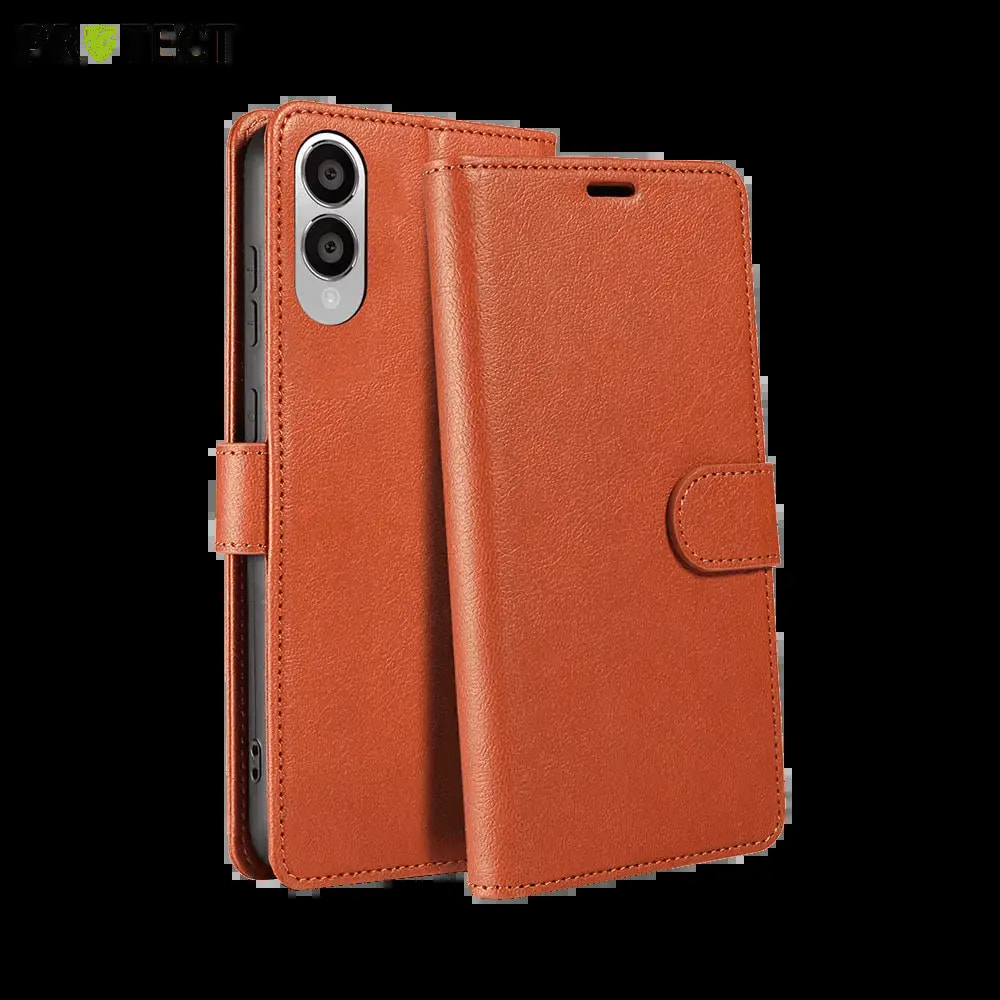 Housse folio anti-RFID Samsung Galaxy S25 Edge – PROTECT IP011 Marron