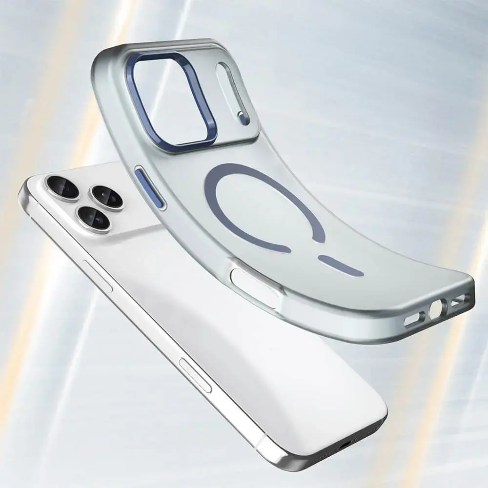 Coque MagSafe bi-matière iPhone 17 Pro - PROTECT MF-006 Bleu Marine - Vue 2