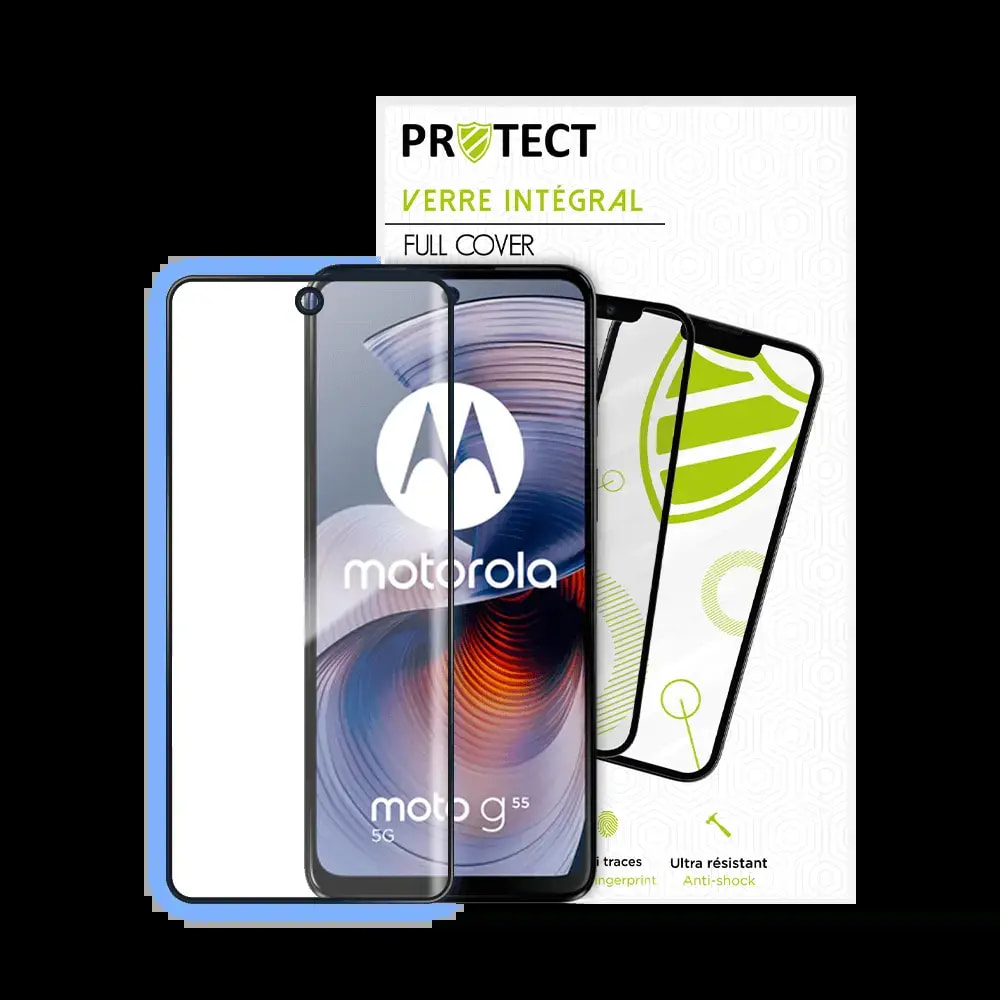 Verre trempé intégral Motorola Moto G55 5G protection écran 9H - PROTECT Noir - Vue 2