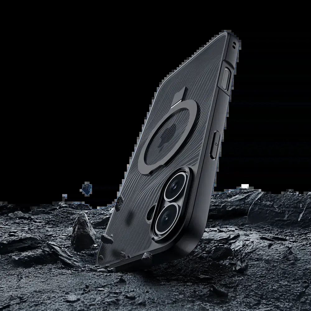 Coque MagSafe avec support iPhone 16 - Dux Ducis Aimo Mag Noir - Vue 4