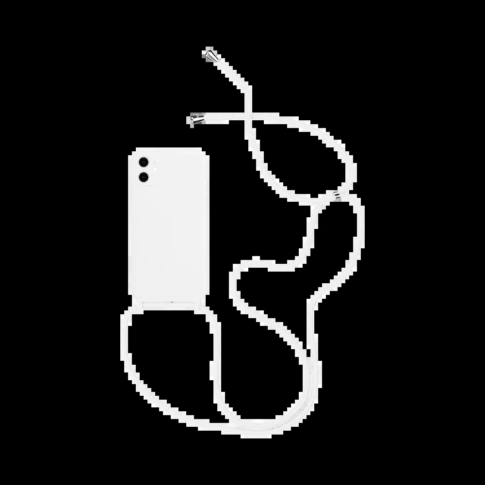Coque avec cordon réglable silicone iPhone 11 - Blanc