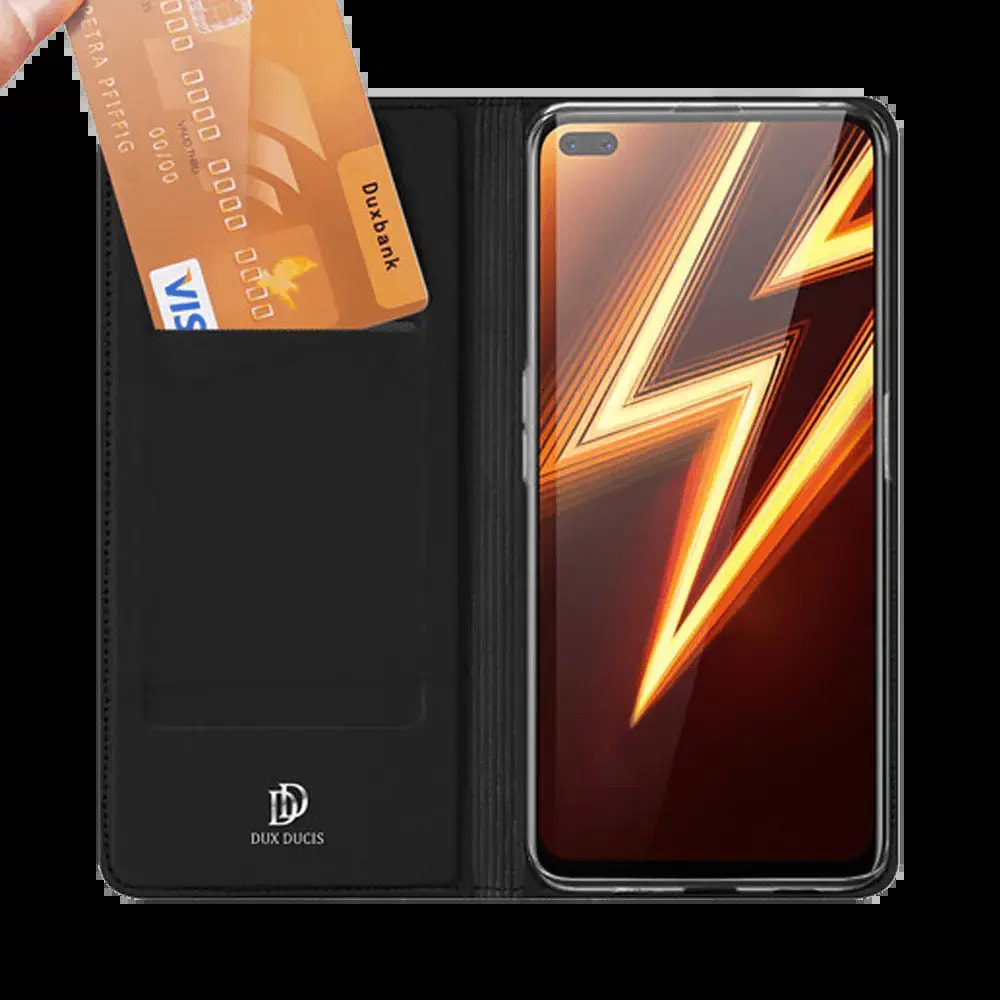 Housse folio Realme 6 Pro porte-carte - Dux Ducis Skin Pro Noir - Vue 2