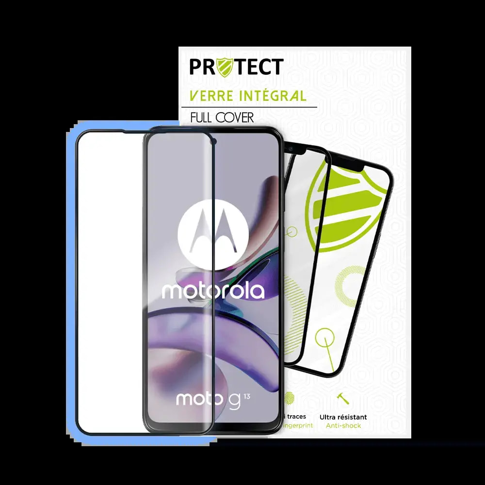 Verre trempé intégral Motorola moto g13 protection écran 9H - PROTECT Noir - Vue 2