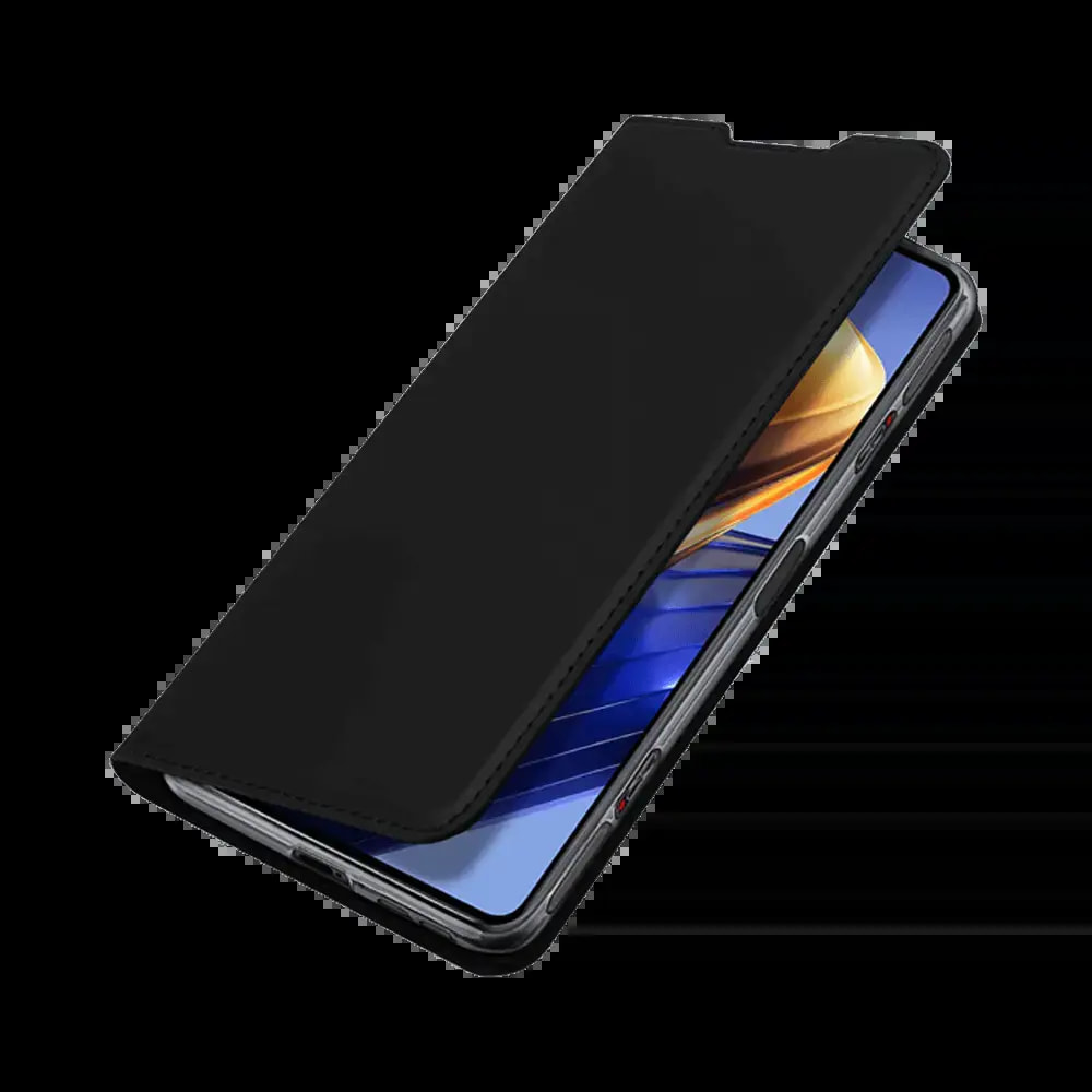 Housse folio Xiaomi Poco F4 GT 5G porte-carte - Dux Ducis Skin Pro Noir - Vue 3