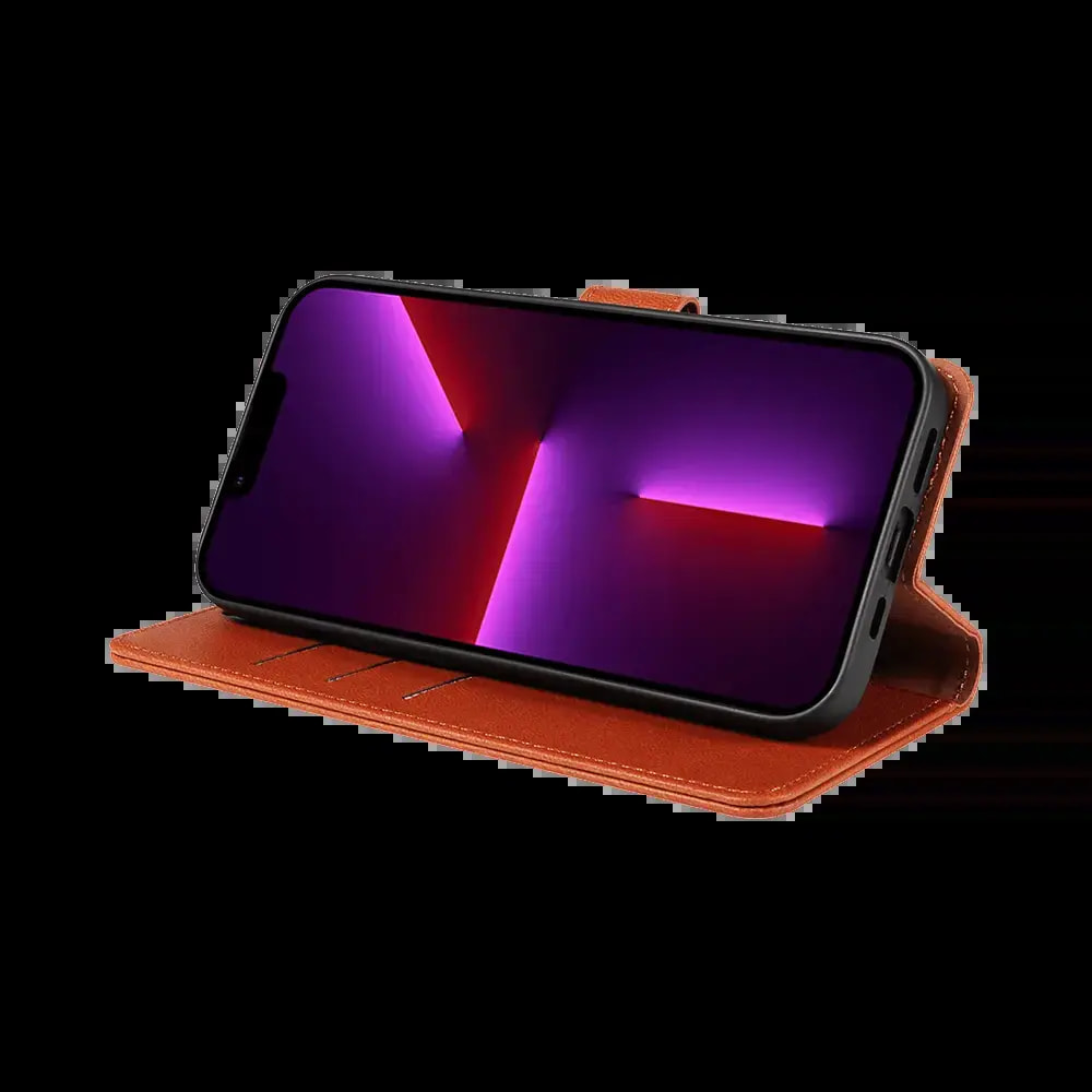 Housse folio anti-RFID iPhone 12 / 12 Pro – PROTECT IP011 Marron - Vue 5