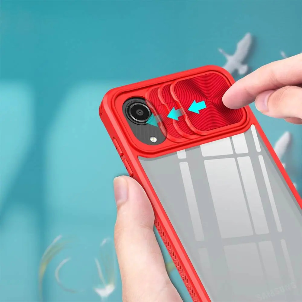 Coque Samsung Galaxy A03 Core avec cache caméra - PROTECT IE027 Rouge  - Vue 3