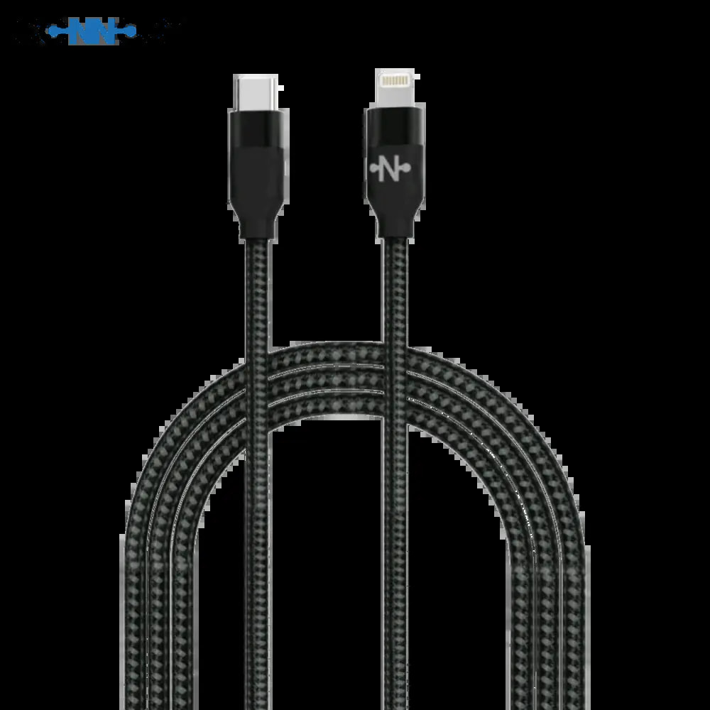 Câble USB-C vers Lightning 20W nylon tressé 1m - CONNECT Noir