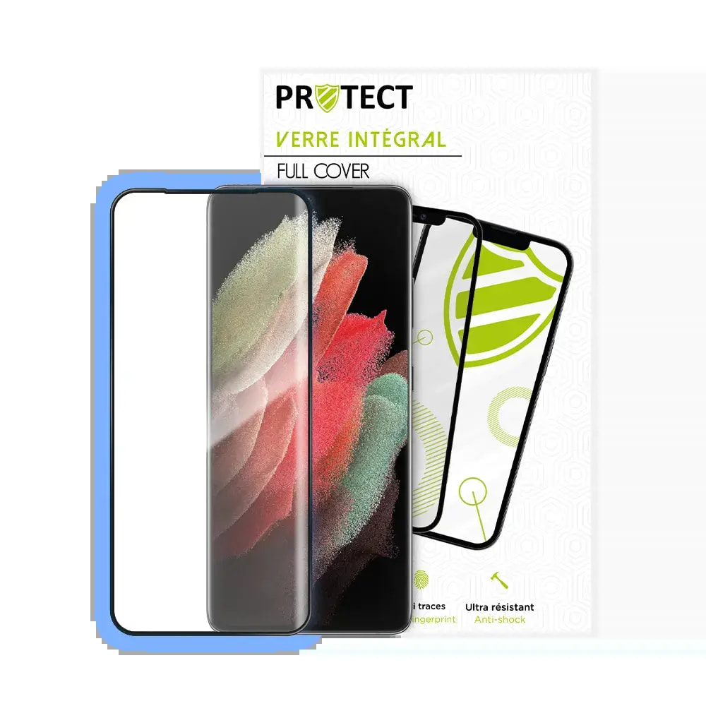 Verre trempé intégral Samsung Galaxy S21 Ultra 5G protection écran 9H - PROTECT Noir - Vue 2