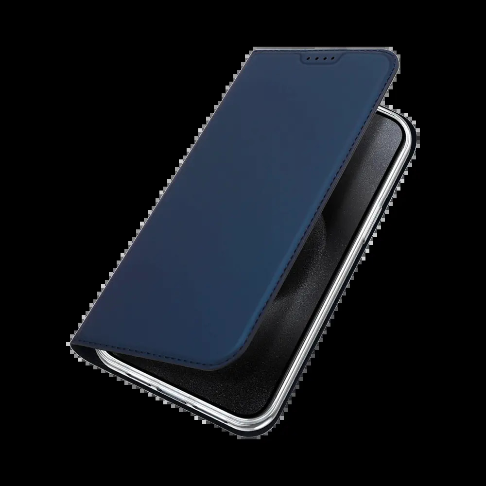 Housse folio iPhone 15 Pro Max porte-carte - Dux Ducis Skin Pro Bleu - Vue 3